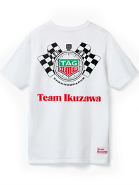TAG Heuer x Team Ikuzawa Organic T-Shirt Shirt unisex detail view 2 | Dash Racegear — 2026 TAG Heuer x Team Ikuzawa Organic Cotton T-Shirt in White featuring premium comfort and motorsport-inspired everyday style.