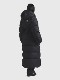 The North Face x Skims Nuptse Wrap Parka Coat Coat unisex detail view 8 | Dash Racegear — The North Face x Skims Nuptse Wrap Parka Black Coat, premium winter coat, insulated comfort, stylish everyday cold-weather essential for women.