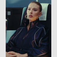 SNL S50 Scarlett Johansson Blue Track Jacket Jacket unisex front product view | Dash Racegear — Blue SNL Jacket – Scarlett Johansson S50 Track Style