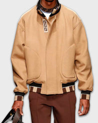 Power Book II Ghost Tariq St Patrick Brown Jacket Jacket unisex front product view | Dash Racegear — Michael Rainey Jr. Brown Jacket