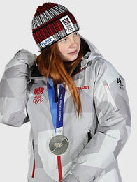 Winter Olympics 2026 Team Austria Opening Ceremony Jacket Jacket unisex detail view 7 | Dash Racegear — Milano Cortina 2026 Team Austria grey jacket with hood, perfect for fan wear or chilly Olympic celebrations.