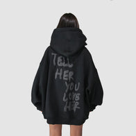 Tell Her You Love Her Hoodie Hoodie unisex front product view | Dash Racegear — Romantic Streetwear Hoodie – Tell Her You Love Her Edition