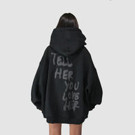 Tell Her You Love Her Hoodie Hoodie unisex front product view | Dash Racegear — Romantic Streetwear Hoodie – Tell Her You Love Her Edition