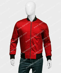 The Flash Barry Allen Bomber Jacket Bomber Jacket unisex front product view | Dash Racegear — The-Flash-Barry-Allen-Bomber-Jacket