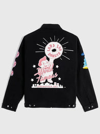The Simpsons x Shoe Palace Donuts Work Jacket Jacket unisex detail view 2 | Dash Racegear — 2026 Shoe Palace x The Simpsons Black Lard Lad Donuts Work Bomber Jacket featuring premium comfort and bold animated-inspired everyday style.
