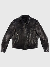 Jensen Huang Signature Black Leather Trucker Jacket Jacket unisex detail view 2 | Dash Racegear — NVIDIA CEO Jensen Huang Signature Tom Ford Black Leather Trucker Jacket featuring premium craftsmanship and timeless luxury-inspired everyday style.