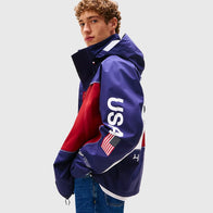 Tommy x US SailGP Team Tech Jacket Jacket unisex detail view 3 | Dash Racegear — Side view of Tommy Hilfiger x US SailGP Team Tech Jacket highlighting zip and pockets.
