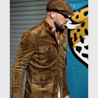 Travis Kelce Cashmere Suede Military Jacket Jacket unisex detail view 3 | Dash Racegear — Cashmere suede Travis Kelce jacket offering timeless military elegance