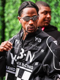 Las Vegas F1 Grand Prix Travis Scott Adidas Y3-N Jacket Jacket unisex detail view 7 | Dash Racegear — Travis Scott black jacket with lightweight nylon fabric, natural drape, and subtle texture contrasts for streetwear or racing-inspired outfits