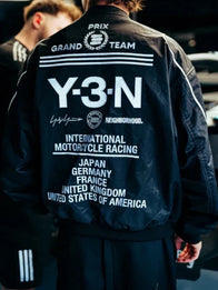 Las Vegas F1 Grand Prix Travis Scott Adidas Y3-N Jacket Jacket unisex detail view 6 | Dash Racegear — Adidas Y3-N black racing jacket featuring ribbed hem, functional pockets, and sleek silhouette for stylish athletic or casual use