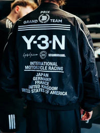 Las Vegas F1 Grand Prix Travis Scott Adidas Y3-N Jacket Jacket unisex detail view 6 | Dash Racegear — Adidas Y3-N black racing jacket featuring ribbed hem, functional pockets, and sleek silhouette for stylish athletic or casual use