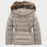 Womens Puffer Jacket With Fur Hood Puffer Jacket women detail view 2 | Dash Racegear — Womens Fur Hooded Puffer Jacket