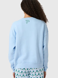 Tulane Greenwave Andie Crewneck Sweatshirt Sweatshirt unisex detail view 2 | Dash Racegear — Tulane Greenwave blue crewneck fleece by Rollar Rabbit Andie, cozy sweatshirt for fans who want relaxed sporty style