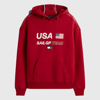 Tommy x US SailGP Team Hoodie Hoodie unisex detail view 2 | Dash Racegear — Red Tommy Hilfiger SailGP fleece hoodie for casual wear