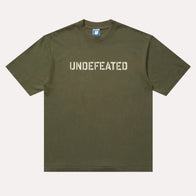 Undefeated Stencil Short Sleeve T-Shirt Shirt unisex front product view | Dash Racegear — Versatile Streetwear – Undefeated Stencil Logo Shirt