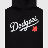 Undefeated x NE x Dodgers Stacked Logo Hoodie Hoodie unisex detail view 8 | Dash Racegear — Undefeated Dodgers hoodie with bold stacked logo by New Era