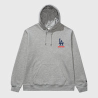 Undefeated x NE x Dodgers Stacked Logo Hoodie Hoodie unisex front product view | Dash Racegear — Exclusive Undefeated x New Era collaboration Dodgers stacked hoodie