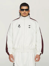 Adidas x Willy Chavarria Woven Jacket Jacket unisex detail view 3 | Dash Racegear — 2026 Adidas x Willy Chavarria white jacket, relaxed unisex fit with sleek athletic streetwear appeal.