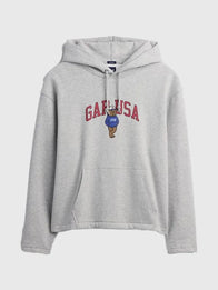 Gap USA Logo Hoodie Hoodie unisex front product view | Dash Racegear — Gap USA 2026 oversized grey fleece hoodie, unisex pullover design offering soft warmth and relaxed everyday streetwear comfort