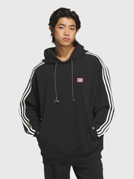 Adidas Chinese New Year SS26 Hoodie Hoodie unisex detail view 2 | Dash Racegear — Recreated Adidas LNY SS26 black unisex fleece hoodie crafted for cozy wear with a classic pullover silhouette