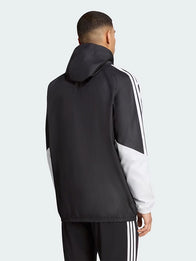 LFC Adidas 26/27 Tiro All Weather Jacket Jacket unisex detail view 3 | Dash Racegear — Liverpool FC 26/27 Tiro hooded jacket featuring Adidas design and lightweight feel for changing weather conditions.