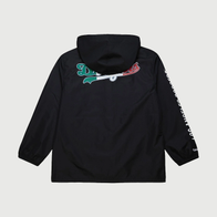 Black Dodgers Coaches Hooded Windbreaker Jacket Jacket unisex detail view 2 | Dash Racegear — A water-resistant black jacket with Dodgers logo and hooded comfort.