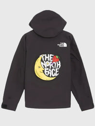 The North Face x Sky High Farm Rain Jacket Jacket unisex detail view 2 | Dash Racegear — The North Face black graphic rain jacket, Sky High Farm collab with relaxed fit for modern weather protection.