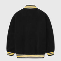 Rhude Quarter-Zip Pullover Varsity Jacket Varsity Jacket unisex detail view 3 | Dash Racegear — Black and yellow varsity-style quarter zip sweatshirt by Rhude.