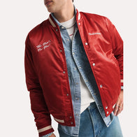 Abercrombie Budweiser Varsity Bomber Jacket Bomber Jacket unisex detail view 3 | Dash Racegear — Trendy Abercrombie Budweiser Bomber Jacket for Men and Women