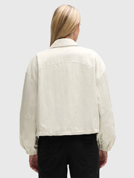 Philadelphia Flyers lululemon Coach’s Jacket Jacket unisex detail view 2 | Dash Racegear — Recreated Philadelphia Flyers lululemon full-button cream jacket offering a clean, versatile fit and subtle sporty detailing