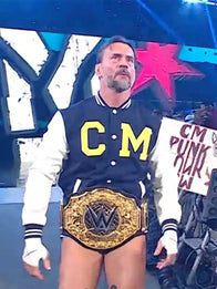 CM Punk Steiner Bros Varsity Jacket Varsity Jacket unisex detail view 3 | Dash Racegear — Recreation CM Punk Michigan varsity jacket combining collegiate structure with wrestling influence