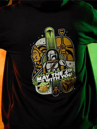New Star Wars Day 2026 Merch Hoodie Hoodie unisex front product view | Dash Racegear — New Star Wars Day 2026 hoodie in black, unisex fit, featuring bold “May the 4th” logo.