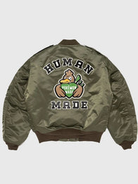 Pokemon x Human Made Satin Bomber Jacket Bomber Jacket unisex detail view 2 | Dash Racegear — 2026 Pokémon x Human Made bomber jacket crafted in glossy satin with subtle character-inspired design accents.