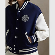 Ralph Lauren US Open Baseball Jacket Jacket unisex detail view 2 | Dash Racegear — side view of Unisex US Open 2025 Baseball Varsity Jacket