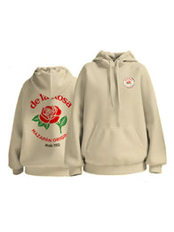 De La Rosa Hoodie Hoodie unisex detail view 2 | Dash Racegear — De La Rosa Mazapan Beige Pullover Hoodie in fleece, soft warmth for lounging, errands, or casual wear.