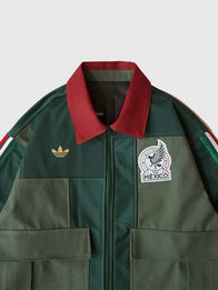 Adidas Mexico Worker Jacket Jacket unisex detail view 5 | Dash Racegear — Unisex green Adidas 2026 Mexico Worker jacket with button-front closure and soft cotton, perfect for daily wear.
