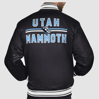 Utah Mammoth Full-Snap Black Starter Jacket Jacket unisex detail view 2 | Dash Racegear — Starter Utah Mammoth Jacket – Sleek Black Snap Design