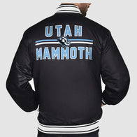 Utah Mammoth Full-Snap Black Starter Jacket Jacket unisex detail view 2 | Dash Racegear — Starter Utah Mammoth Jacket – Sleek Black Snap Design