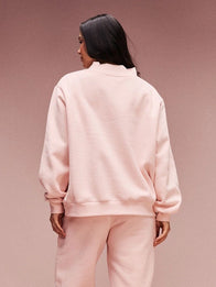Parke Valentine’s Varsity Mockneck Sweatshirt Sweatshirt unisex detail view 5 | Dash Racegear — Light pink Parke Valentine’s Varsity Mockneck Fleece Sweatshirt featuring plush comfort for relaxed casual days.