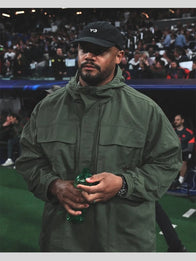 Vincent Kompany Adidas Jacket Jacket unisex front product view | Dash Racegear — Adidas olive green Vincent Kompany jacket, sleek performance style, unisex fit for travel and daily streetwear.
