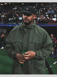 Vincent Kompany Adidas Jacket Jacket unisex front product view | Dash Racegear — Adidas olive green Vincent Kompany jacket, sleek performance style, unisex fit for travel and daily streetwear.