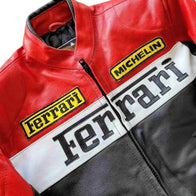 Vintage Ferrari Racing Leather Biker Jacket | Dash Racegear