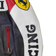 Vintage Ferrari Racing Leather Biker Jacket | Dash Racegear