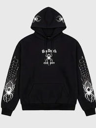 Spider Crest Hoodie Hoodie unisex front product view | Dash Racegear — Black Von Dutch Spider Crest hoodie for men, comfortable fleece with standout street style design.