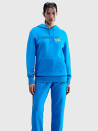 Nike x Stranger Things The SQWK Hoodie Hoodie unisex detail view 4 | Dash Racegear — Blue Stranger Things Born to Rock Hoodie by Nike, SQWK artwork, ideal for everyday outfits.