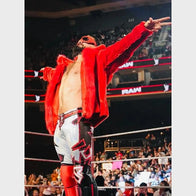 WWE Raw Seth Rollins Red Fur Jacket Jacket unisex detail view 7 | Dash Racegear — WWE Superstar Seth Rollins Red Fur Coat – Trendy Attire