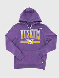 Washington Huskies Hoodie Hoodie unisex front product view | Dash Racegear — Washington Huskies Vintage Purple Hoodie, soft fleece with classic team logo for fans and casual wear.