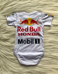 Red Bull Racing F1 button down baby romper | Honda Edition - baby romper image 2