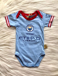 Manchester City soccer romper HOME jersey | 100% cotton - baby romper image 1