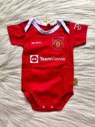 Manchester United Home soccer baby romper 100% cotton season 22/23 - baby romper image 1
